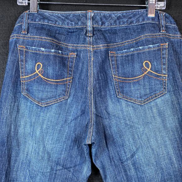 Ann Taylor LOFT Womens Jeans Blue Denim Mid Rise Slim Cropped Stretch 10P - Picture 10 of 11